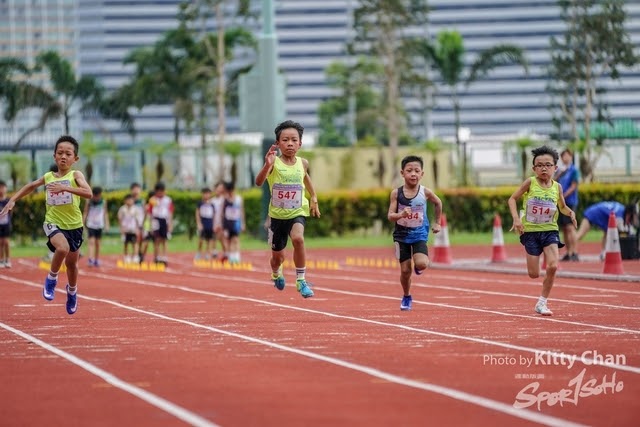 Kids running on track